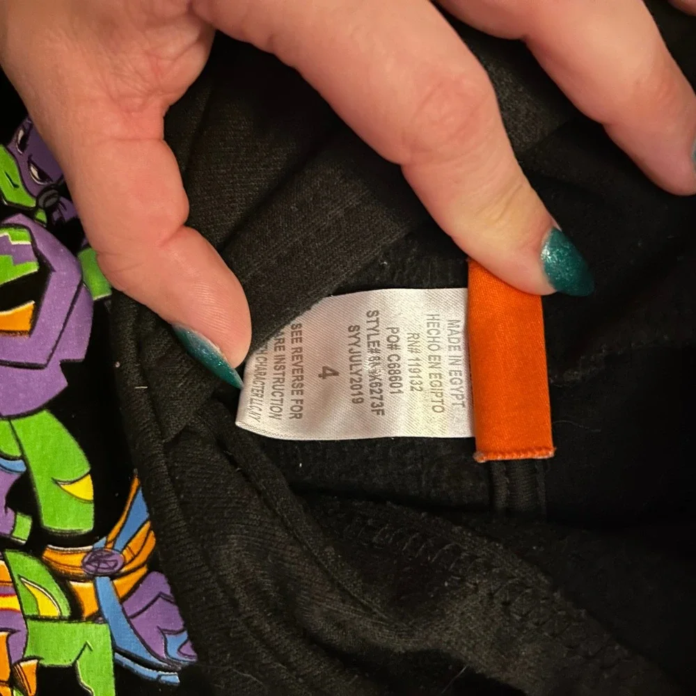 Nickelodeon Teenage Mutant Ninja Turtles Hoodie Pullover Black Size‎ 4 Kids